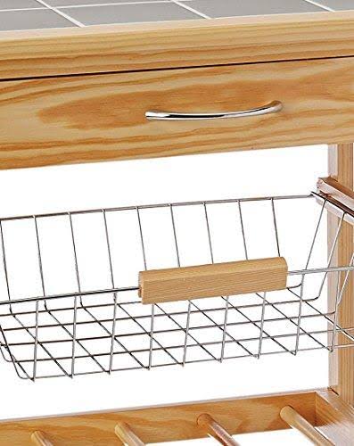 Natural Pinewood Mobile Kitchen Cart H19821