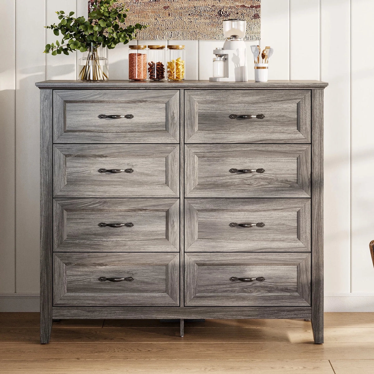 Rustic Oak 6 Drawer Dresser D797