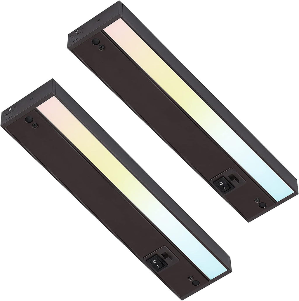 LED Under Cabinet Light, 12 Inch, 8W, Dimmable, Linkable, 3 Color Selectable, White Finish, Pack of 2 K777783