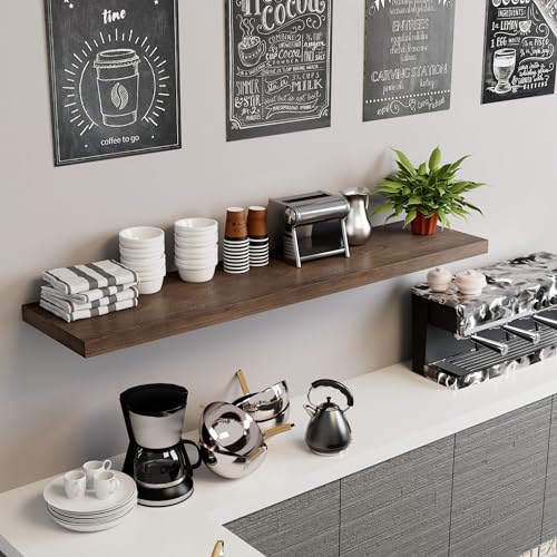48 Inch Solid Wood Floating Shelves with Invisible Brackets D12150