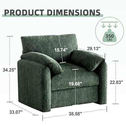 Beige Chenille Oversized Armchair K200