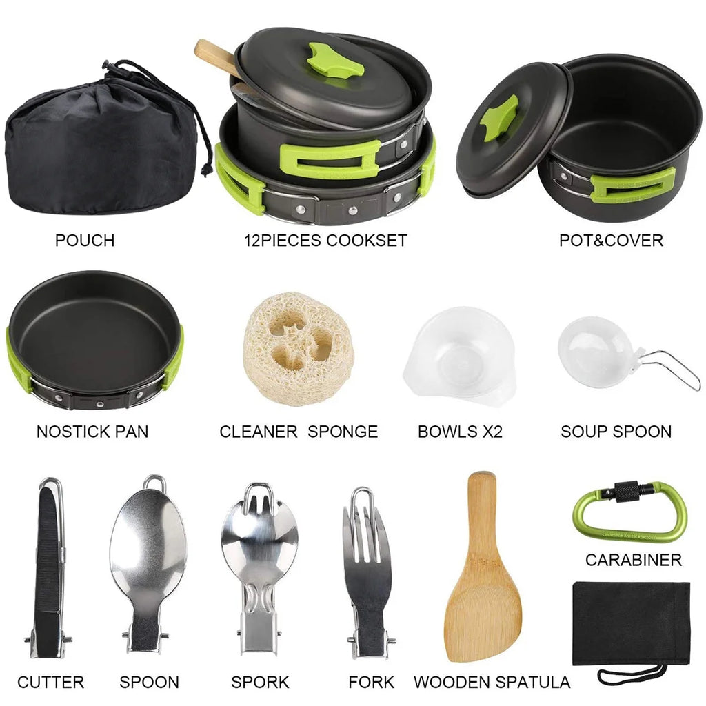 15Pcs Non-Stick Camping Cookware Set I7735