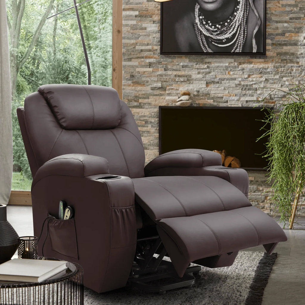 Black Faux Leather Power Lift Recliner N330