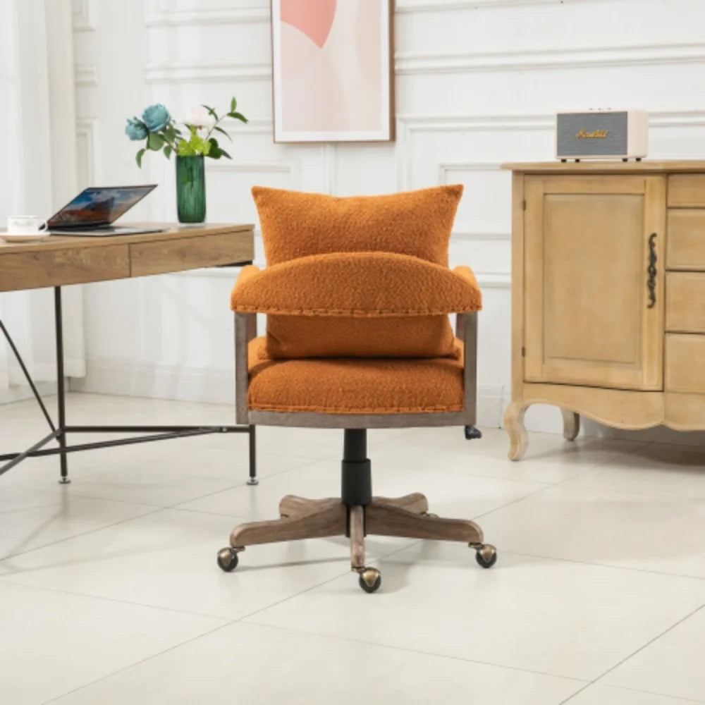 Orange Adjustable Swivel Fabric Office Chair K776593