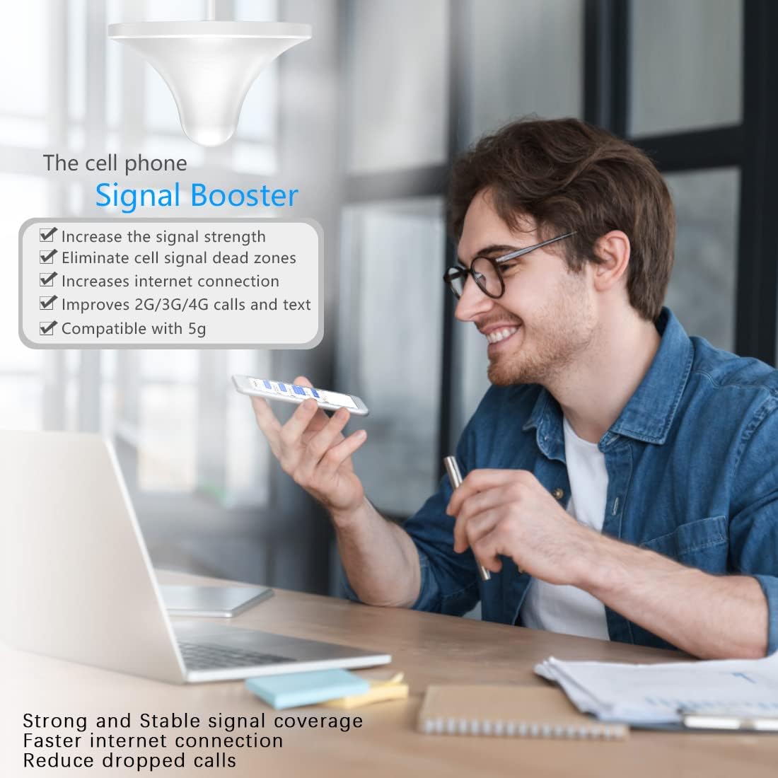 5G 4G LTE Cell Phone Signal Booster up to 4500sq.ft L26678