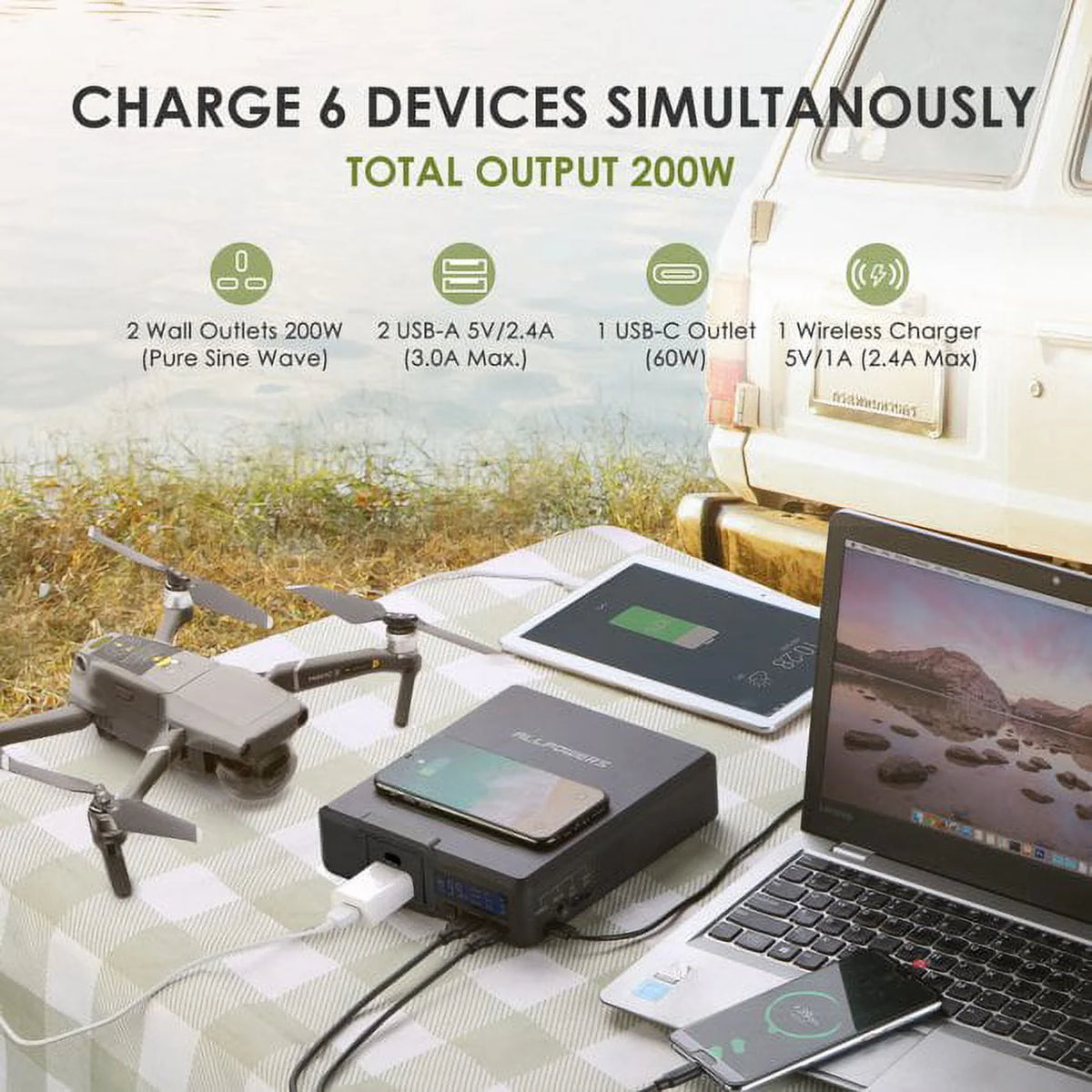 200W 154Wh Portable Power Station with 100W Foldable Solar Panel R971862