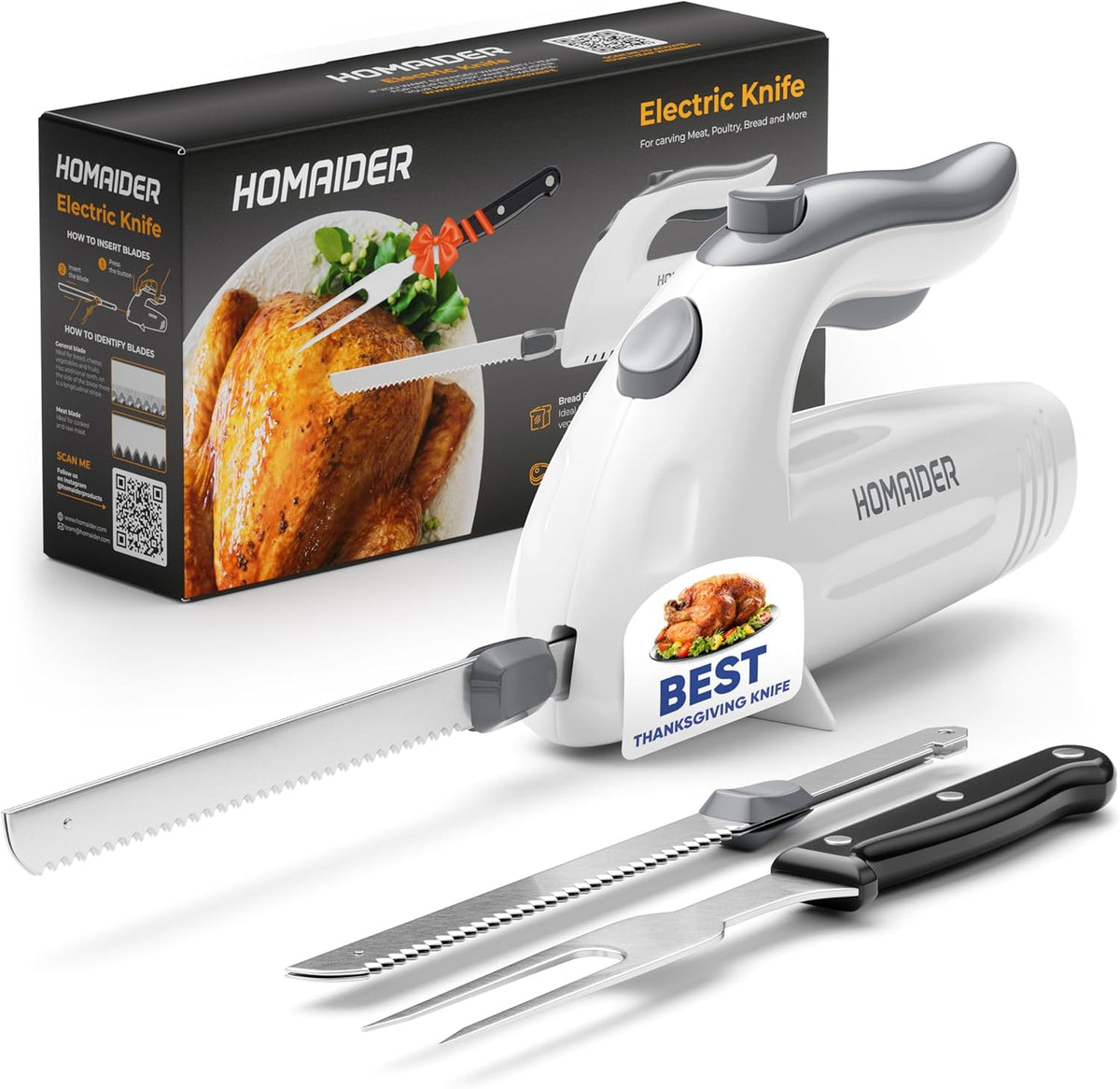 Electric Knife with Serving Fork and Carving Blades K550