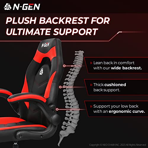 Black Ergonomic PU Leather Computer Chair with Lumbar Support O6374