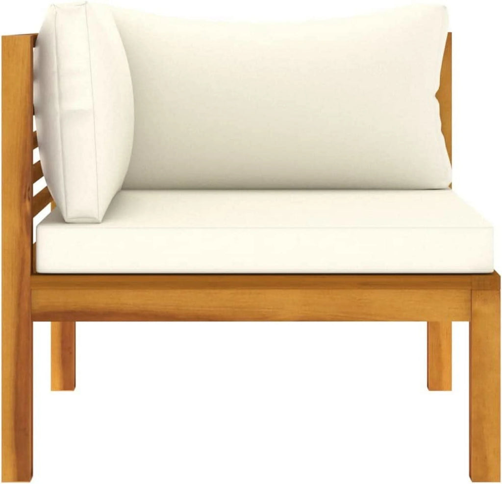Acacia Wood Patio Chairs with Tea Table and Cushions X295273