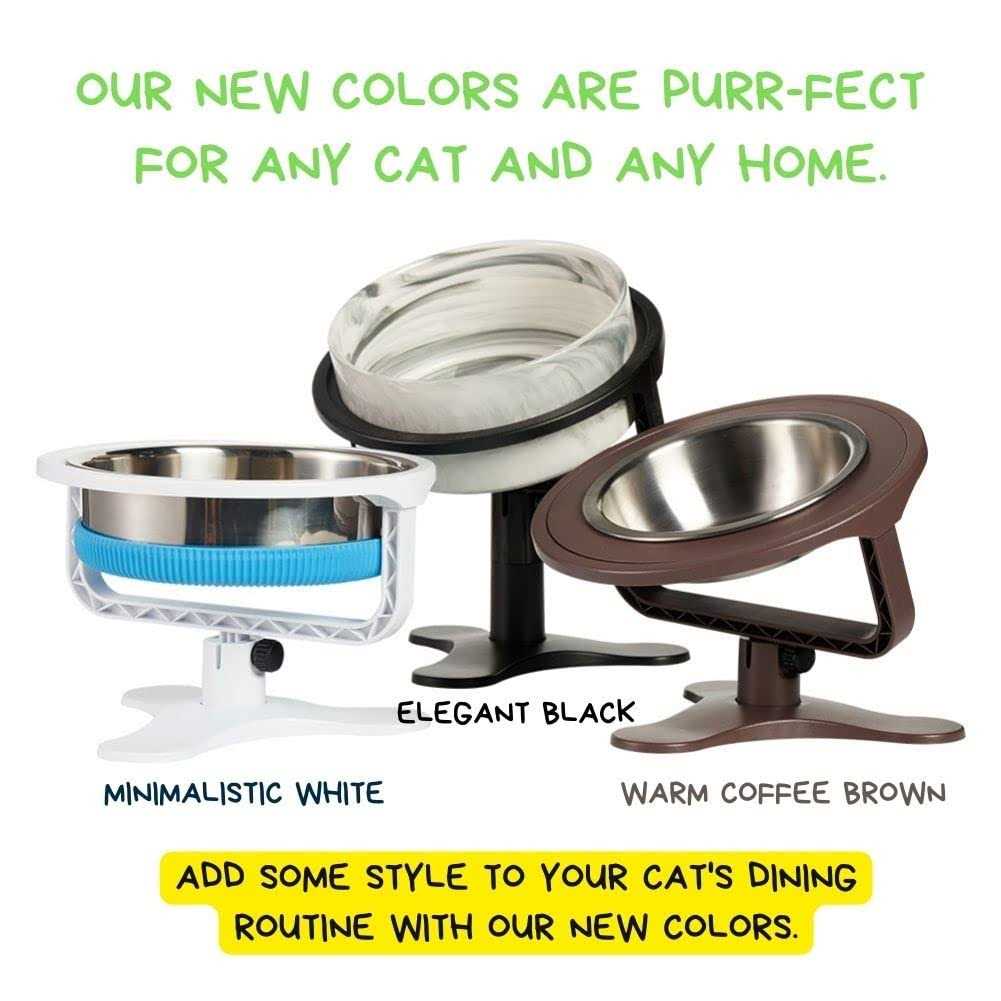 Adjustable Raised Cat Food Bowl Q491