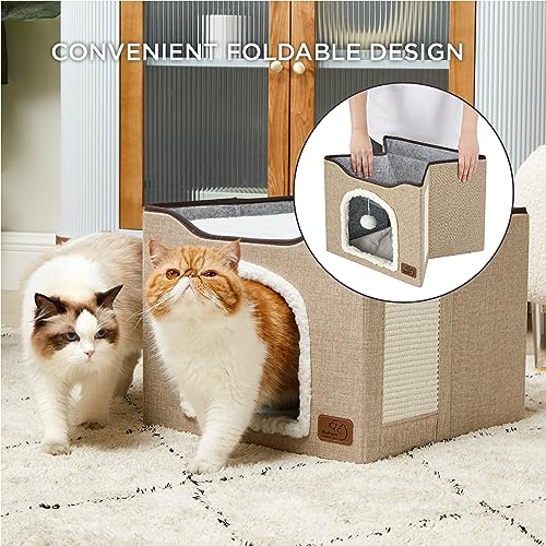 Foldable Cat Bed with Scratch Pad L548