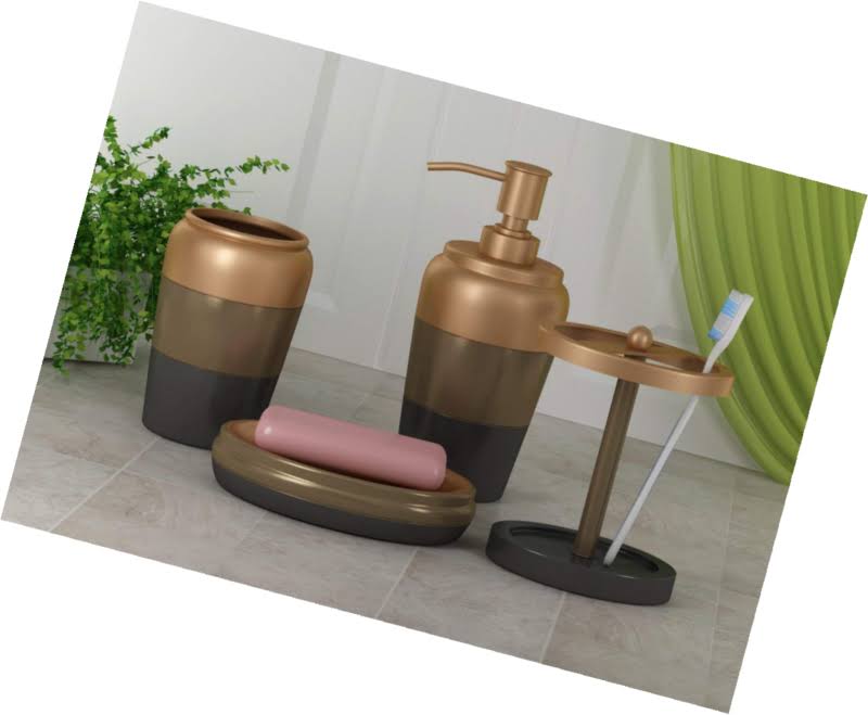 3 Tone Copper Bath Accessories Set of 7 H60181
