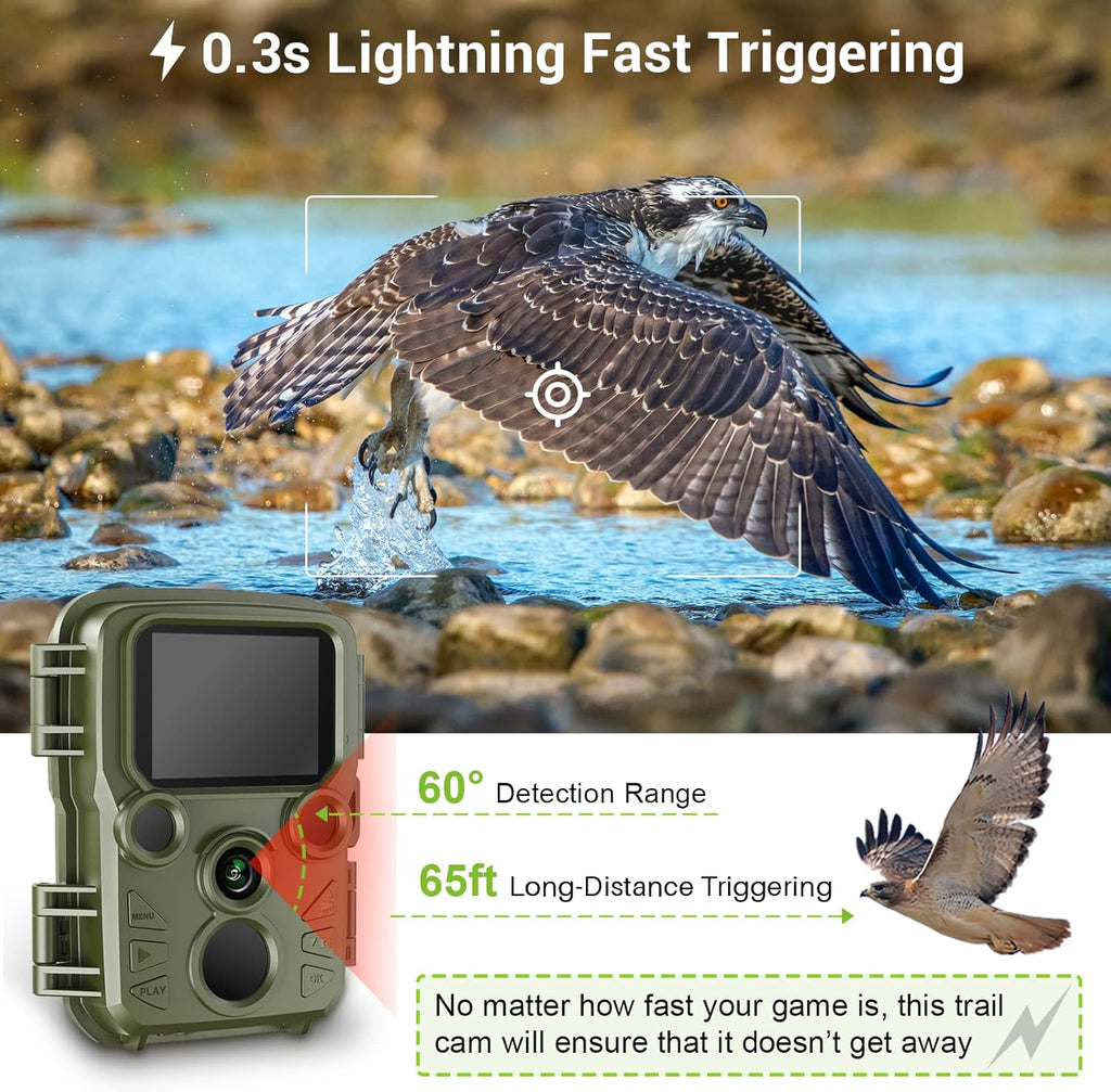 Mini Trail Camera 12MP 1080P with 65ft Night Vision IP66 Waterproof F8485