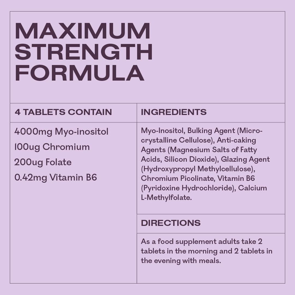 120 Vegan Tablets Myo Inositol Supplement S290771