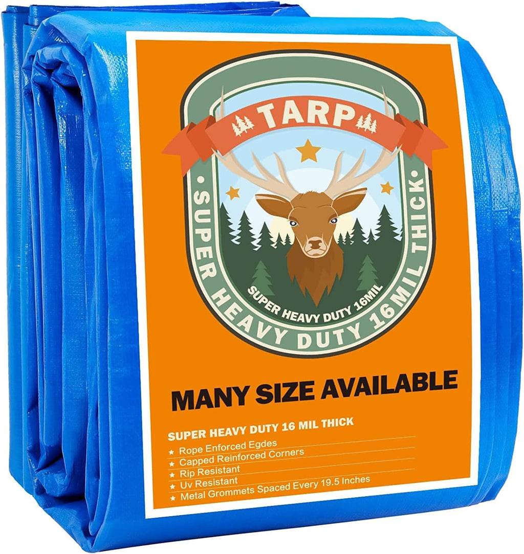 Blue 20x30 Heavy Duty Waterproof Tarpaulin with Metal Grommets D212