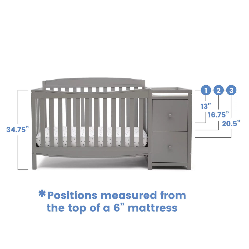 Gray Convertible Crib and Changer R990558
