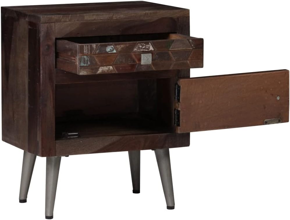 Solid Reclaimed Wood Side Table 15.7"x11.8"x19.6" U487087