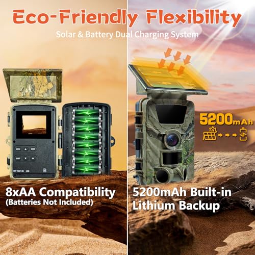 5K WiFi Solar Trail Camera with 64GB SD Card L979