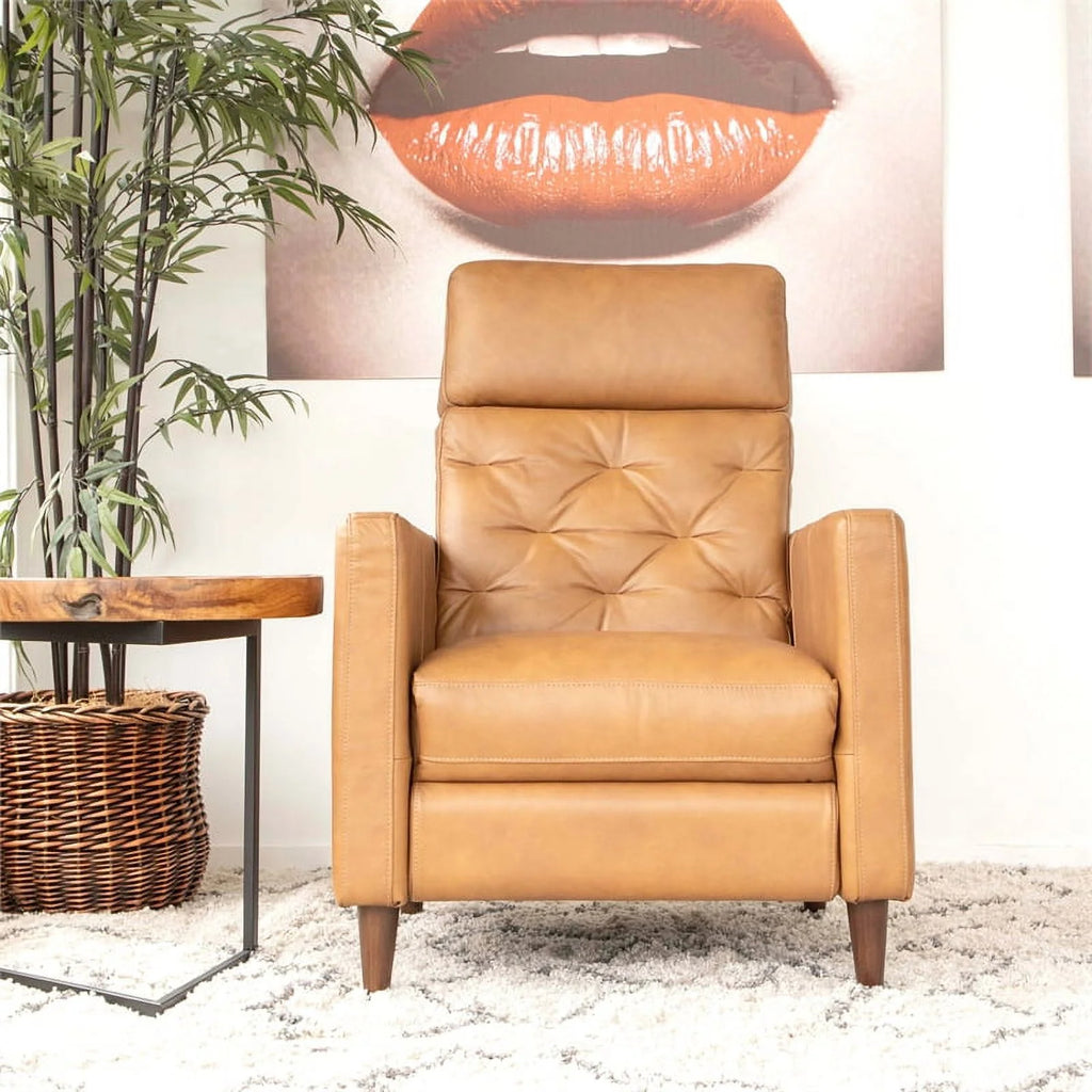 Tan Genuine Leather Recliner Chair A17345