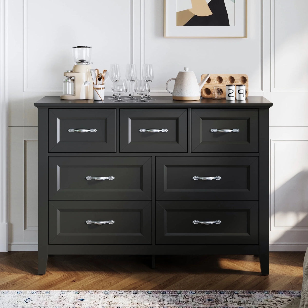 Rustic Oak 6 Drawer Dresser D797