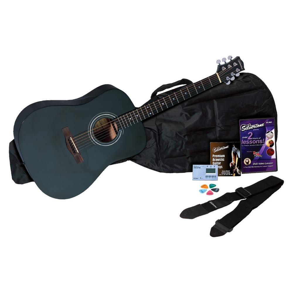 Black Acoustic Guitar Package N2592