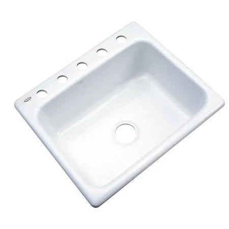 White 5 Hole Kitchen Sink M5459