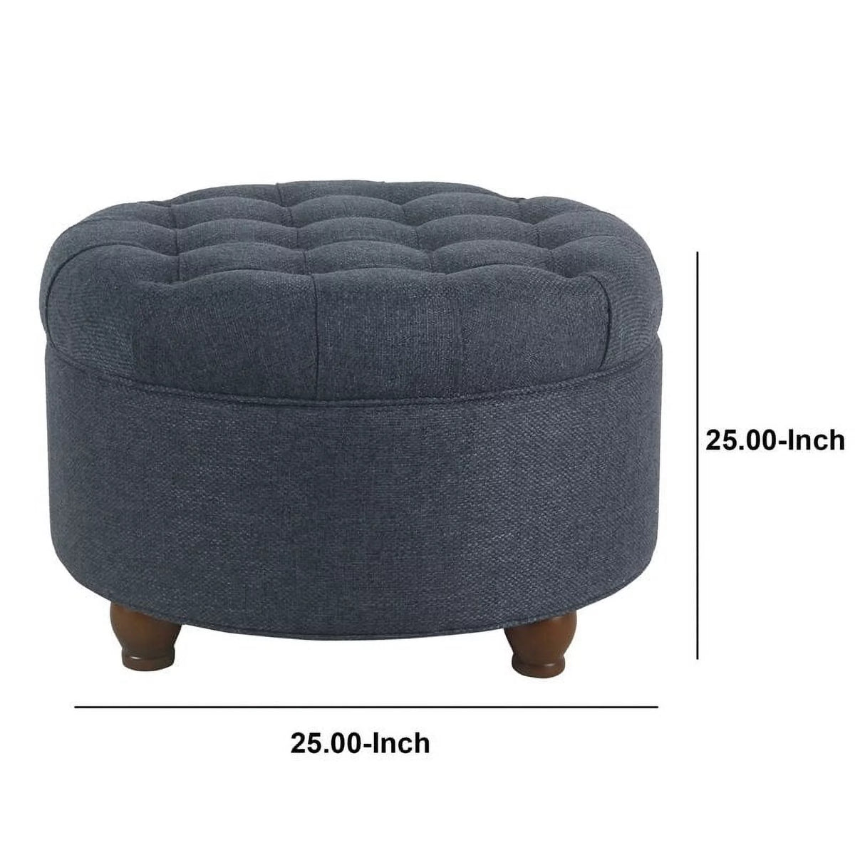 Fabric Upholstered Wooden Storage Ottoman V15244