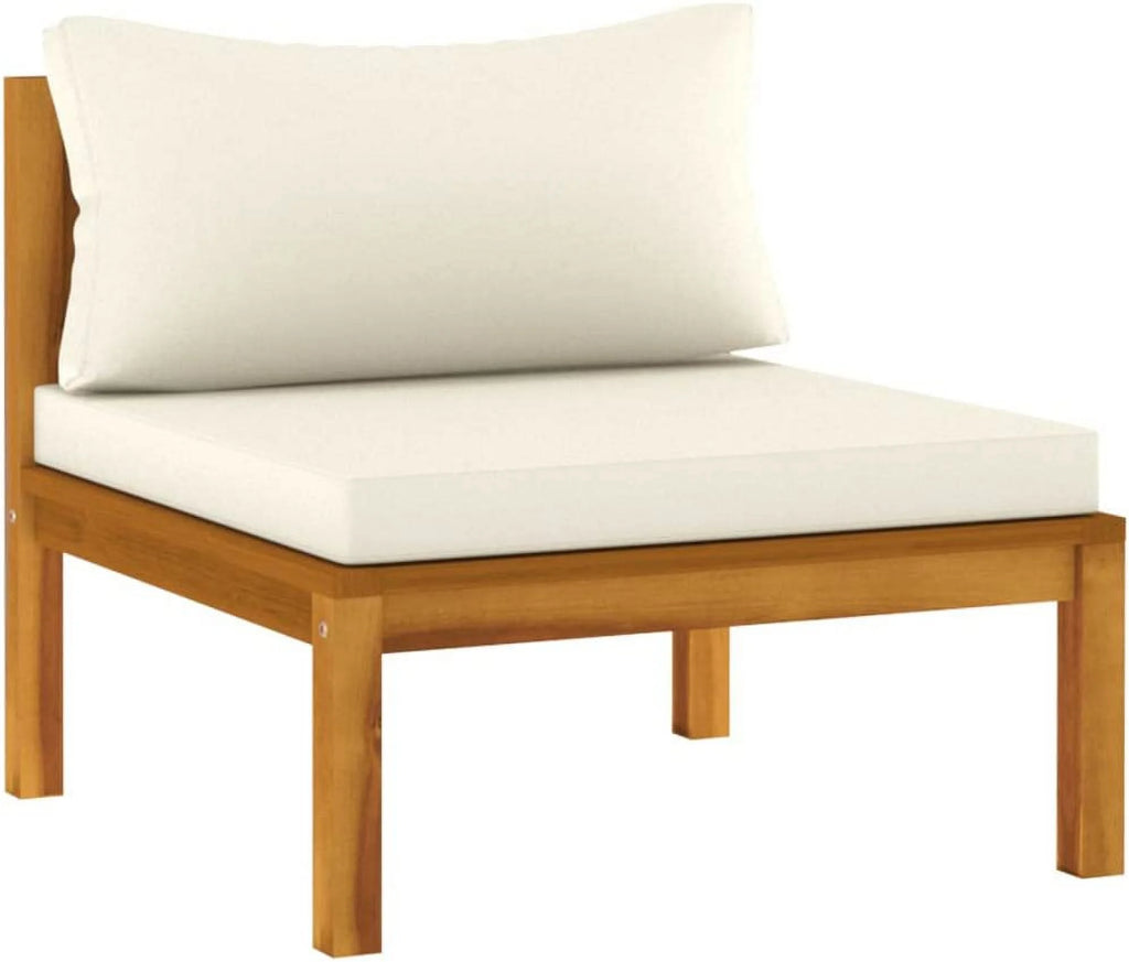 Acacia Wood Patio Chairs with Tea Table and Cushions X295273