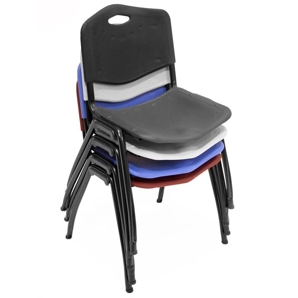 42" Square Breakroom Table & 4 Stack Chairs F3037