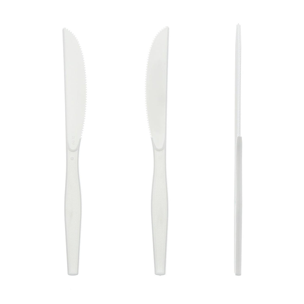 Medium Heavy White Polystyrene Individually Wrapped Knives, Case of 1000 C84656