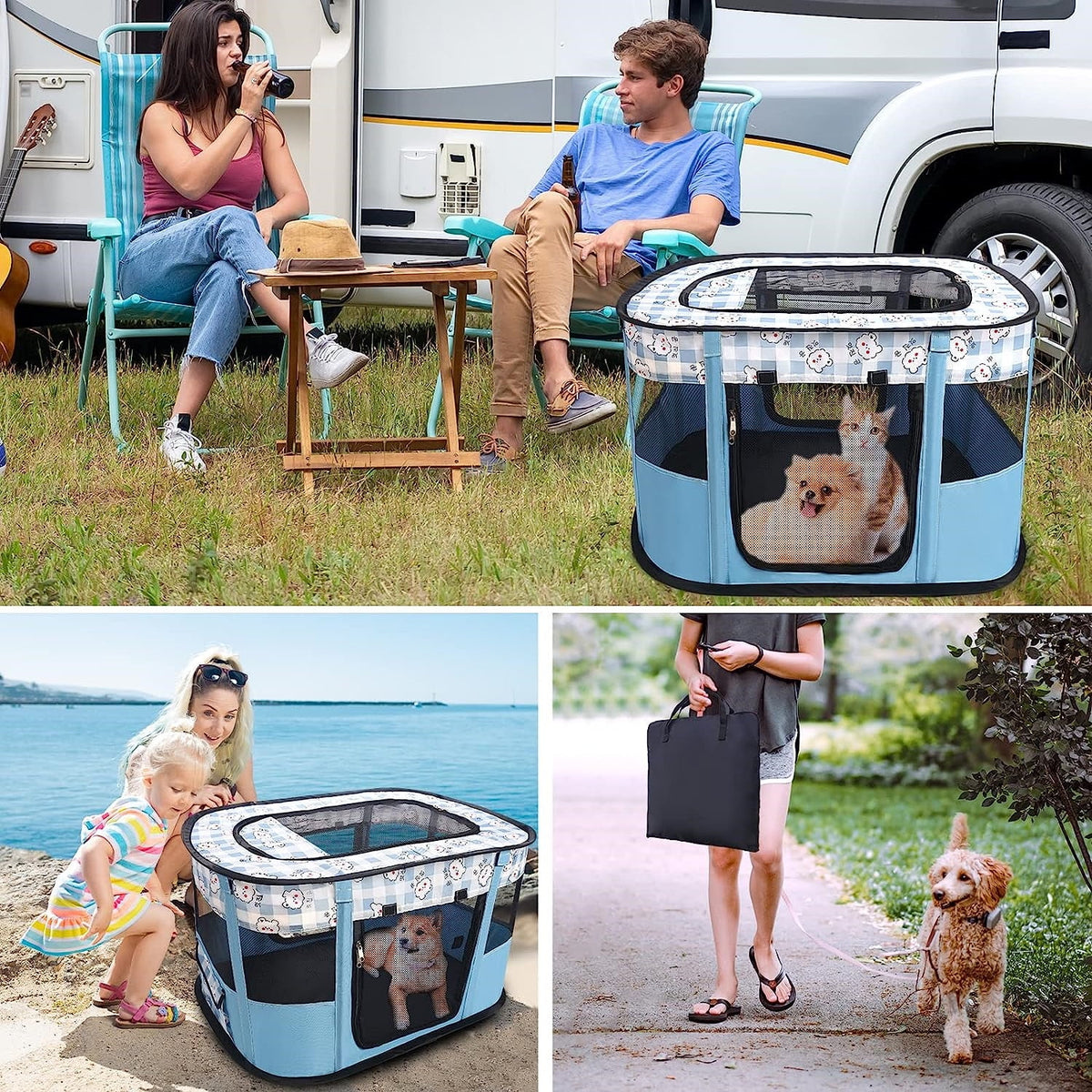 Portable Foldable Pet Playpen with Handbag Z9521