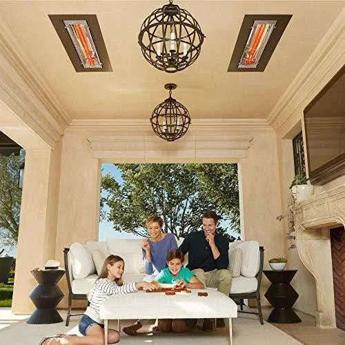 6,000 Watt Dual Element Electric Patio Heater, Stainless Steel W9237