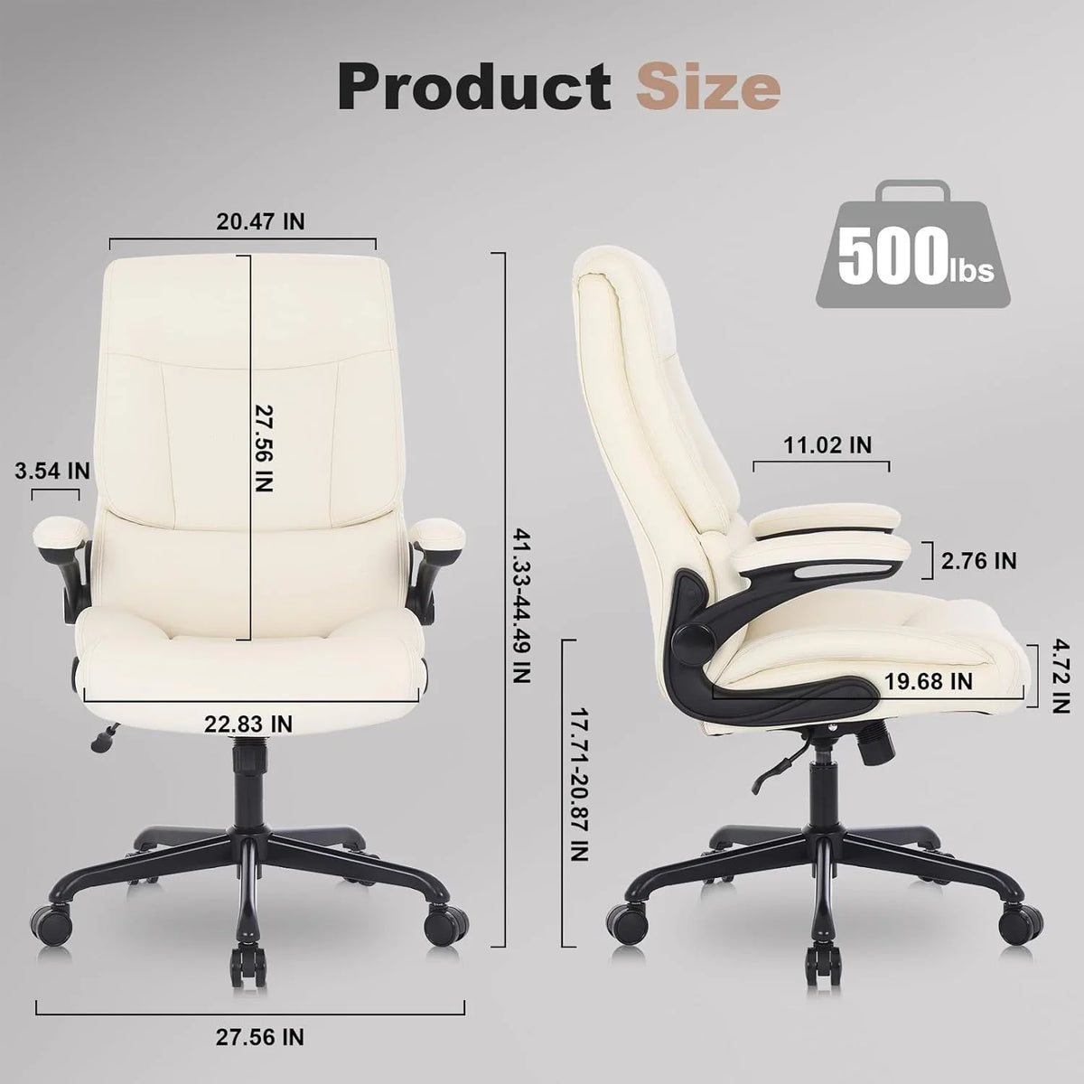 Black Big and Tall Ergonomic Office Chair with Lumbar Support K63452