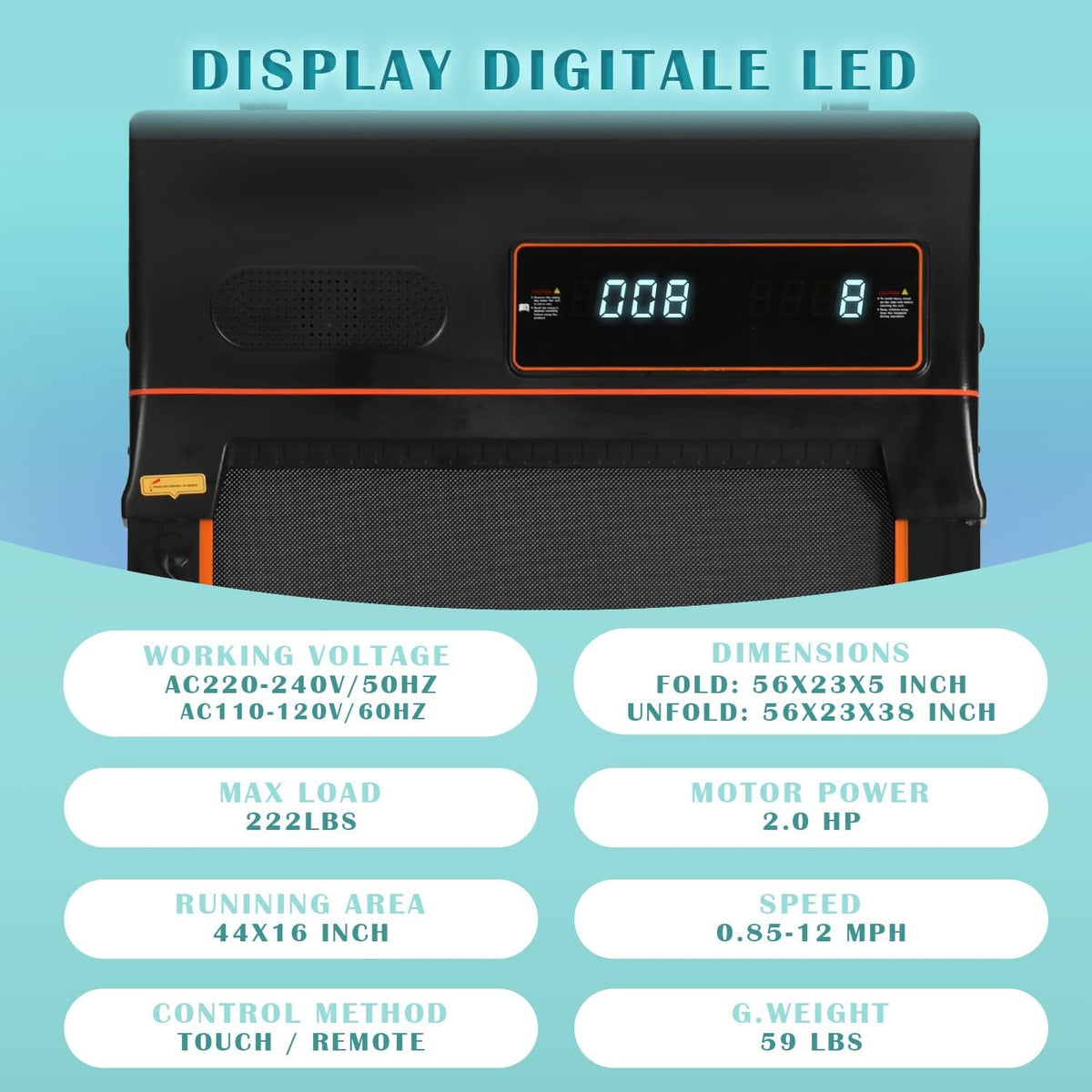 2 in 1 Under Desk Folding Electric Treadmill with LED Display L1903