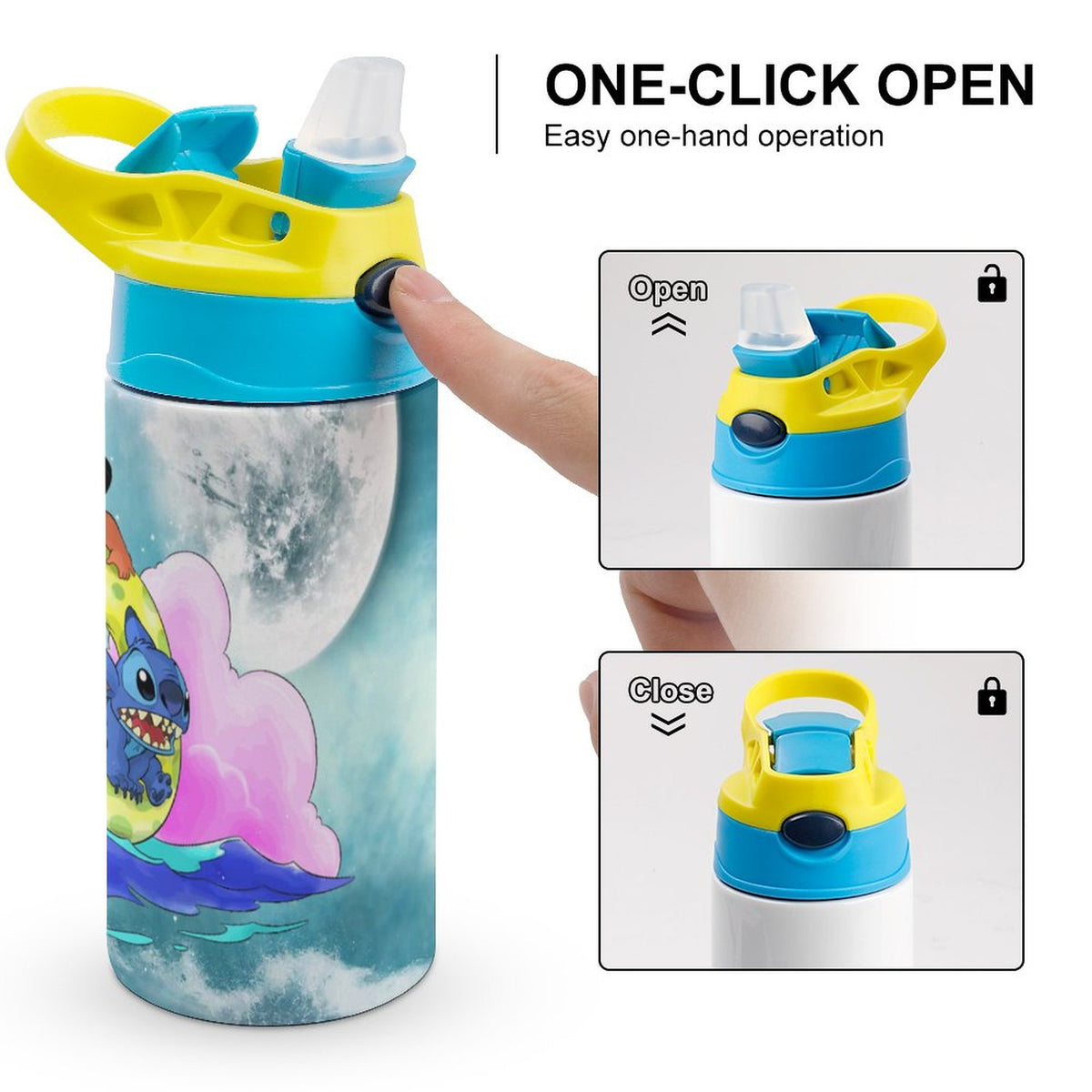 Stainless Steel Vacuum Insulated Water Bottle With Straw B29072