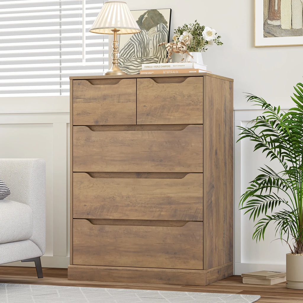 White 5 Drawer Wood Dresser A721441