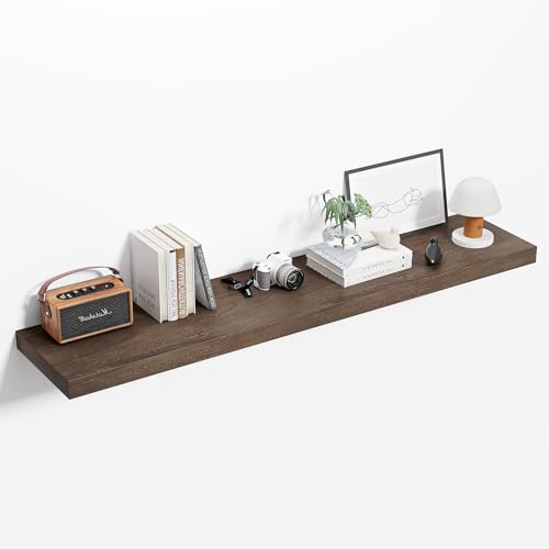 48 Inch Solid Wood Floating Shelves with Invisible Brackets D12150