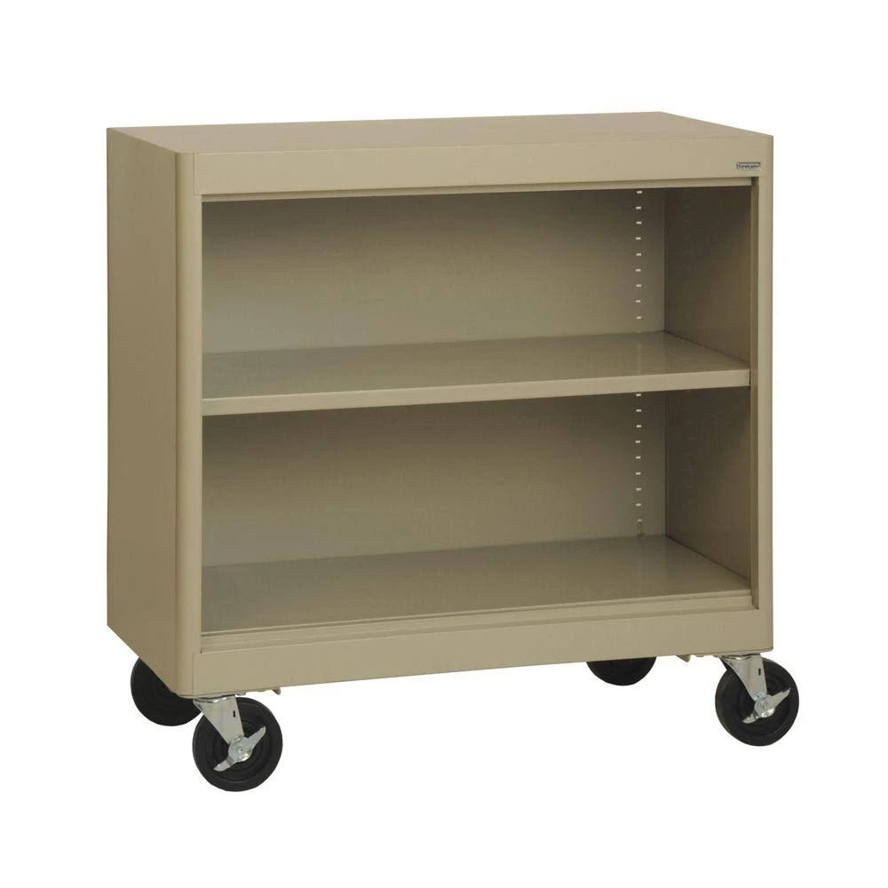 36 in. Tropic Sand Metal 2-Shelf Bookcase with Adjustable Shelves A11639