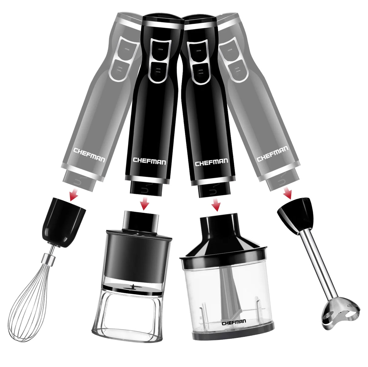 6-in-1 Electric Spiralizer & Immersion Blender, Black O4293