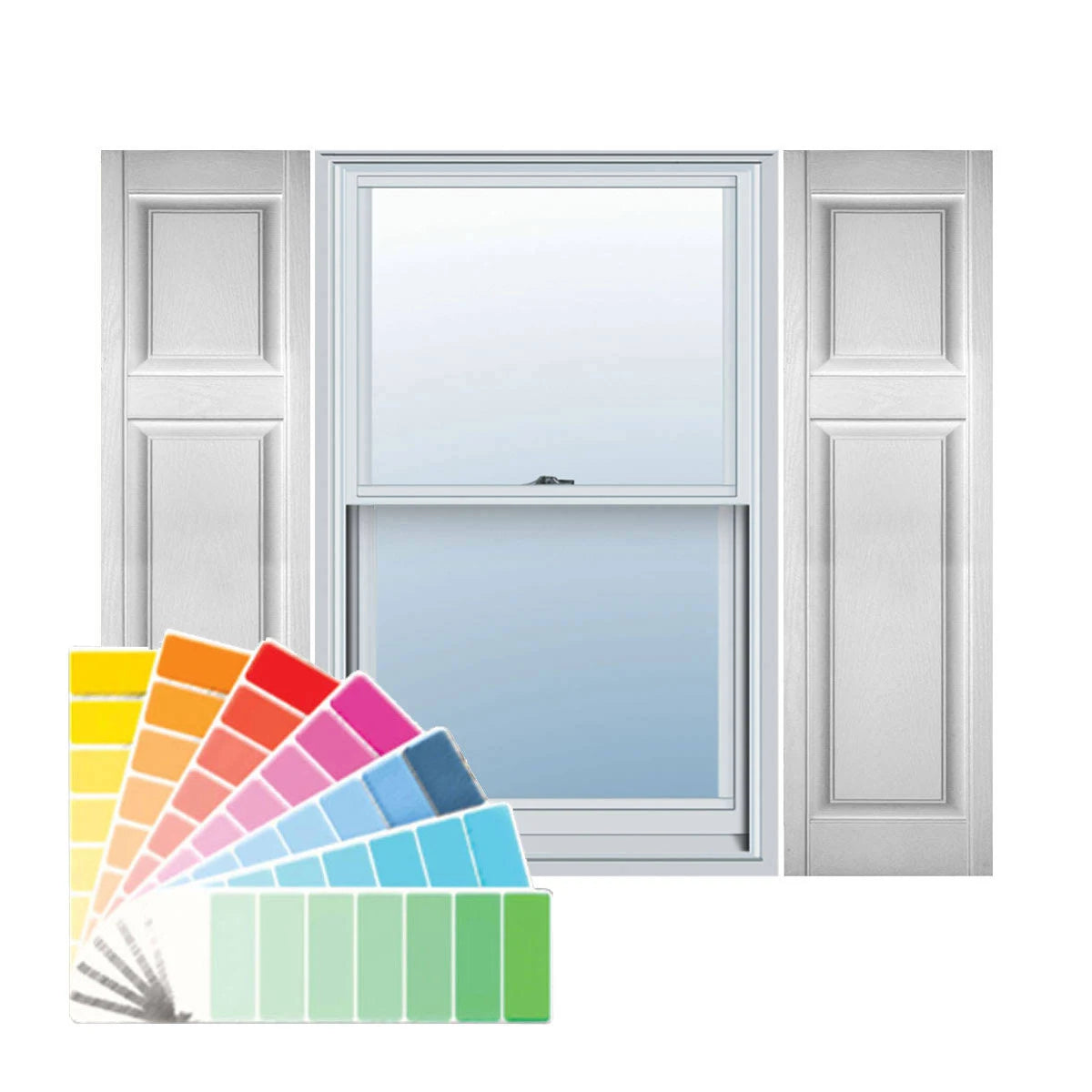 12 inch x 78 inch Paintable Vinyl Raised Panel Shutters Y82534