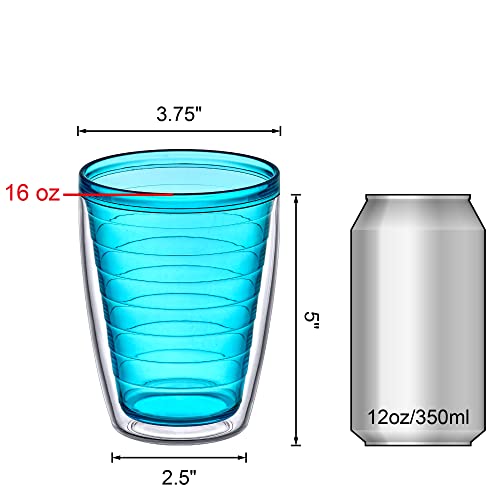 16-Ounce Insulated Plastic Tumblers Set of 4 I979479