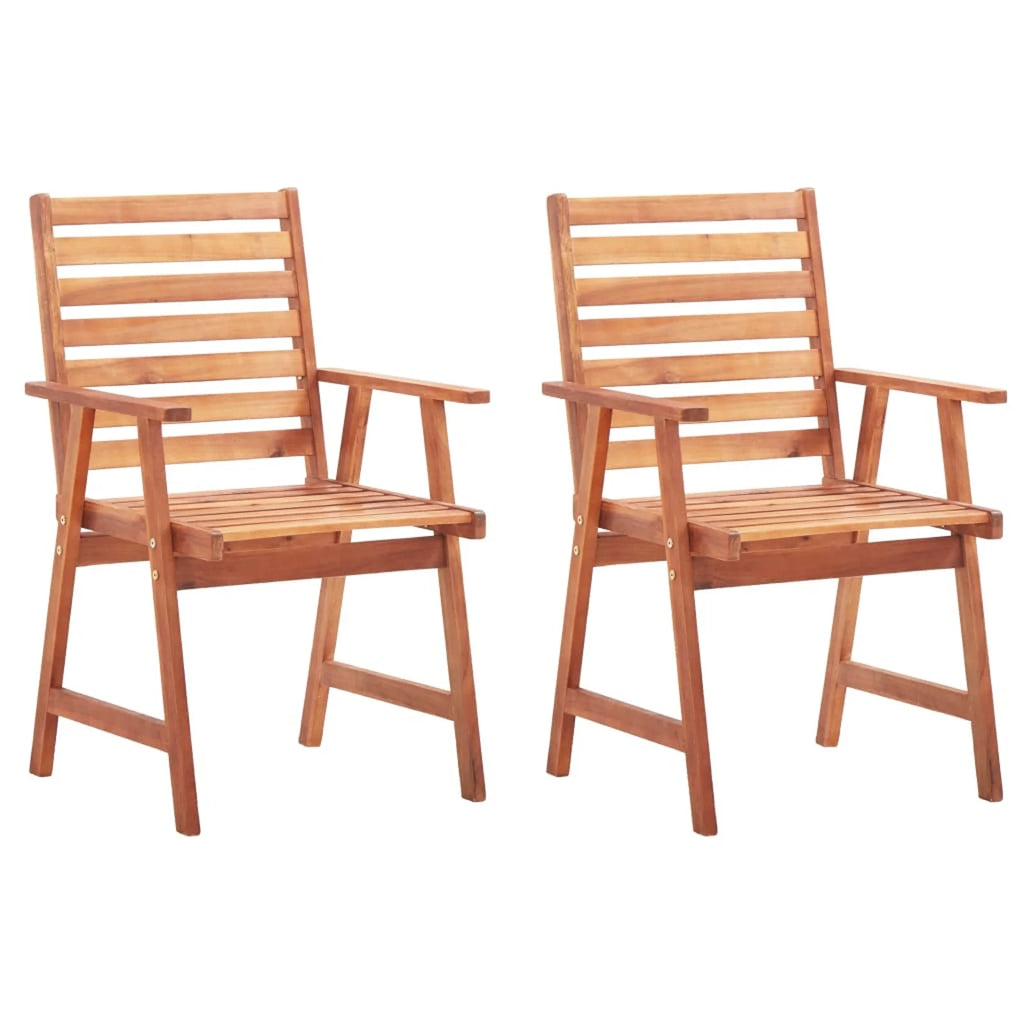 Acacia Wood Patio Dining Chairs 2 pcs with Cushions U10035