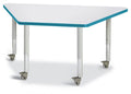 Trapezoid Activity Tables Gray and Teal - 24 x 48 in. I89913