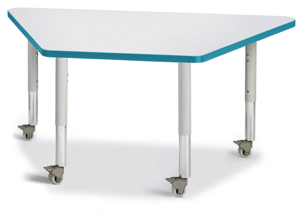 Trapezoid Activity Tables Gray and Teal - 24 x 48 in. I89913