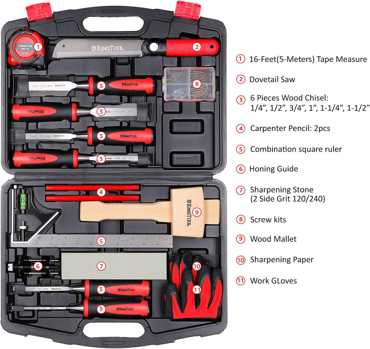 87 Pc. Wood Chisel Set with Storage Case P72278