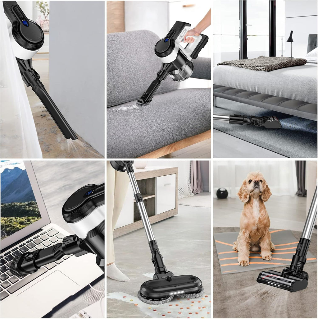 Cordless Vacuum Cleaner 26Kpa Lightweight Handheld Stick Vacuum with Electric Mop I440247