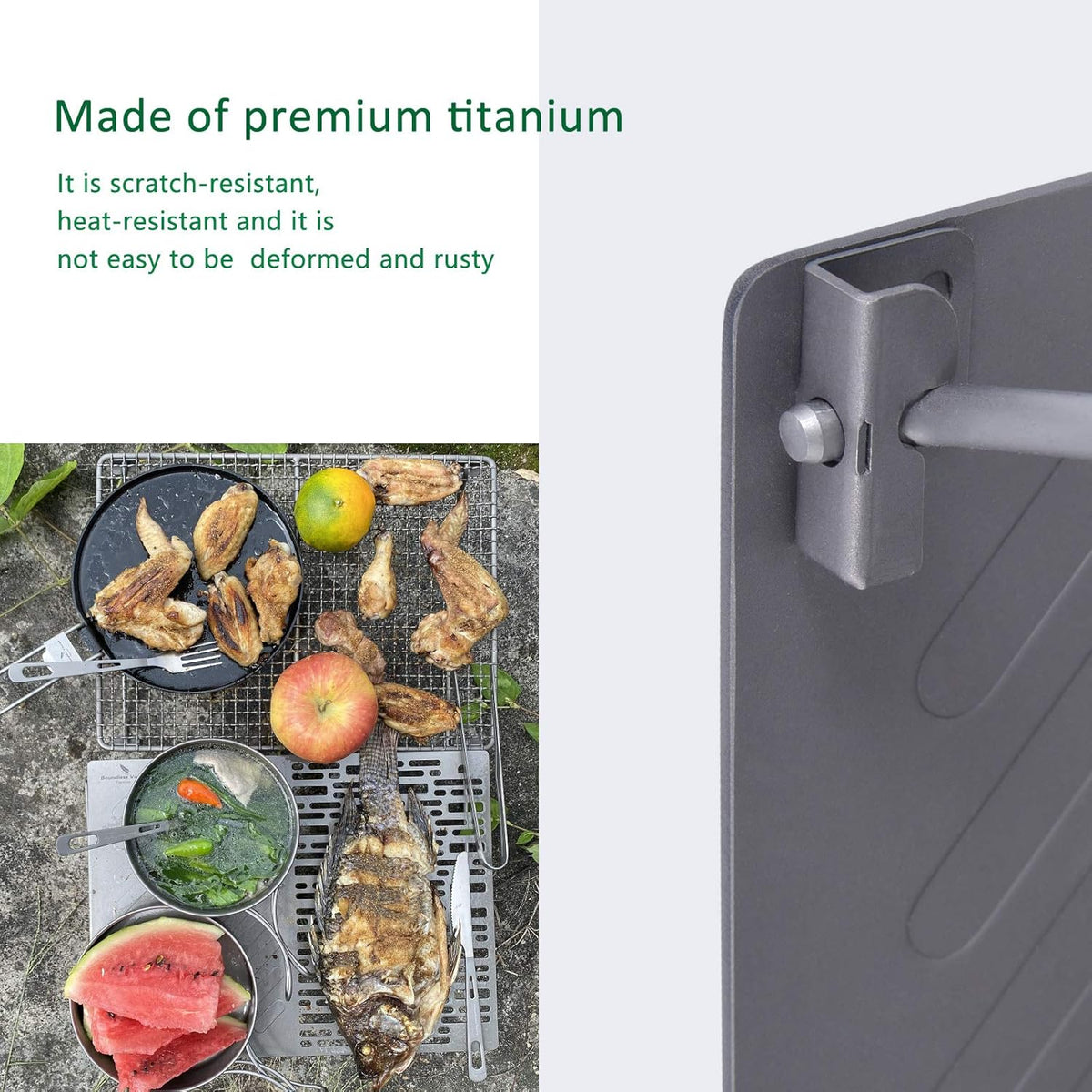 Titanium Folding Campfire Grill with Legs S131