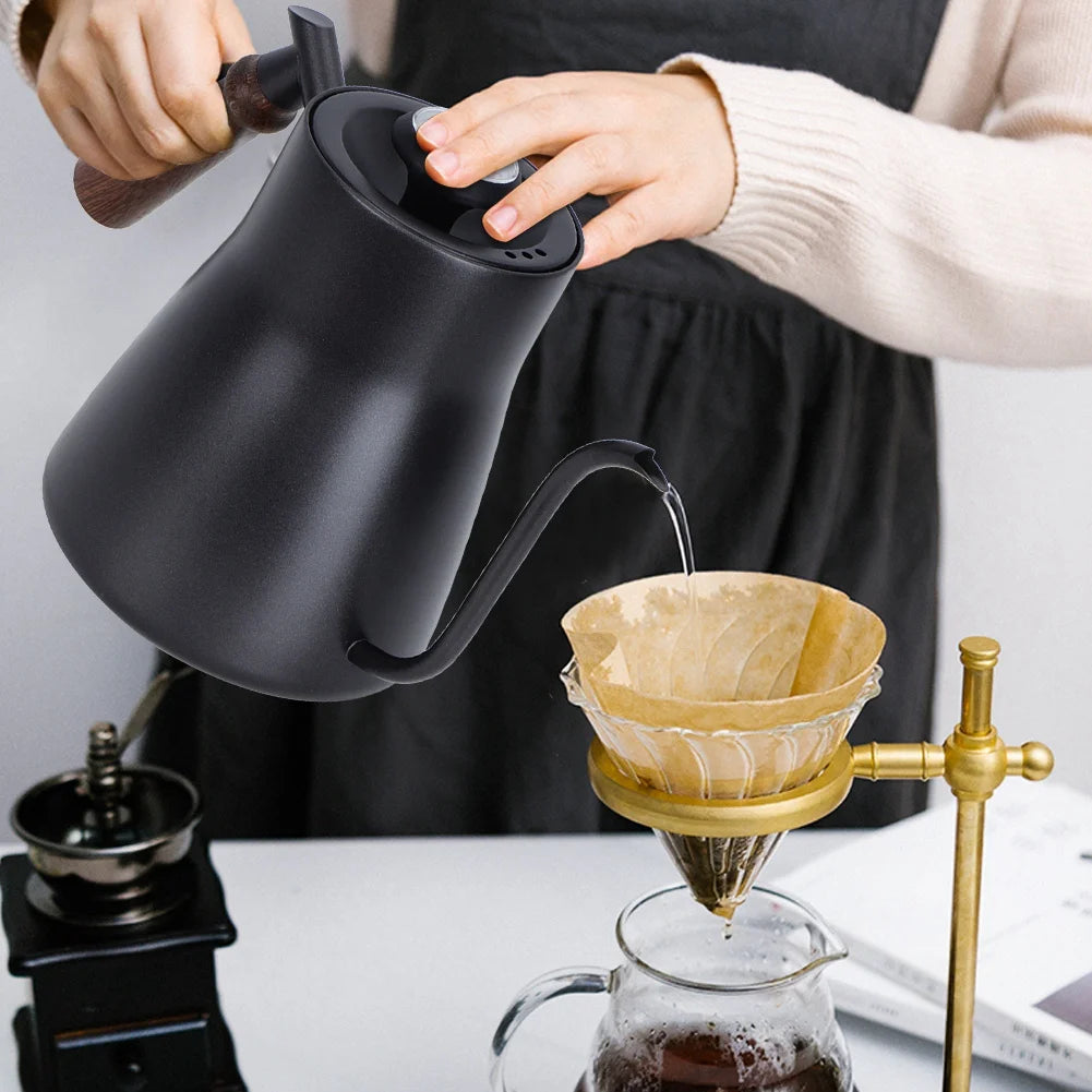 Coffee Pot with Wooden Handle and Thermometer R3013
