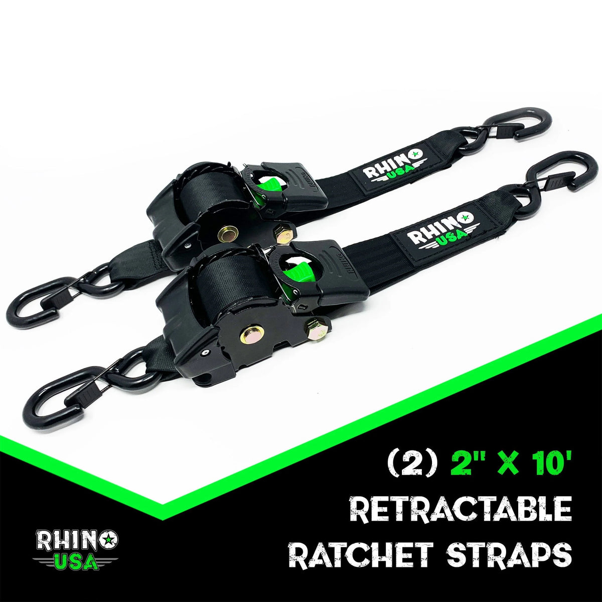 2 x 10' Retractable Ratchet Straps 2-Pack C5683