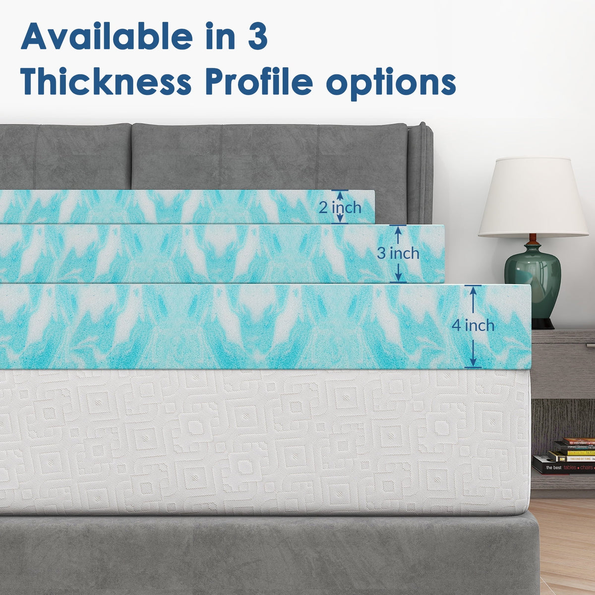 3 inch Gel Infused Memory Foam Twin Mattress Topper B9062